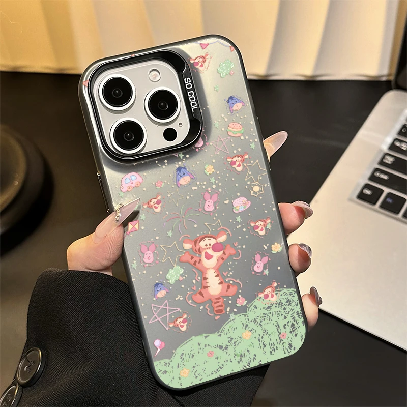 لطيف ديزني الكرتون قضية الهاتف آيفون 17 16 15 14 12 13 12 11 برو ماكس X XS XR 8 زائد 17 برو ماكس 17 برو IMD الليزر الصلب PC غطاء