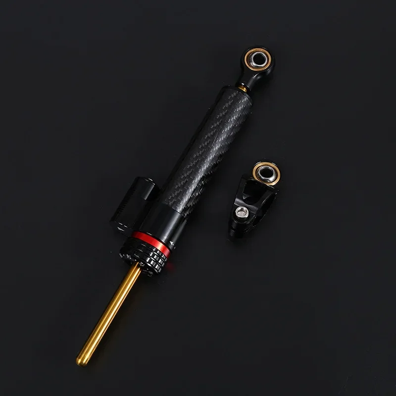 For Honda Kawasaki Yamaha Carbon fiber texture Motorcycle Adjustable Damper Steering Stabiliz 252mm 342mm steering stabilizer