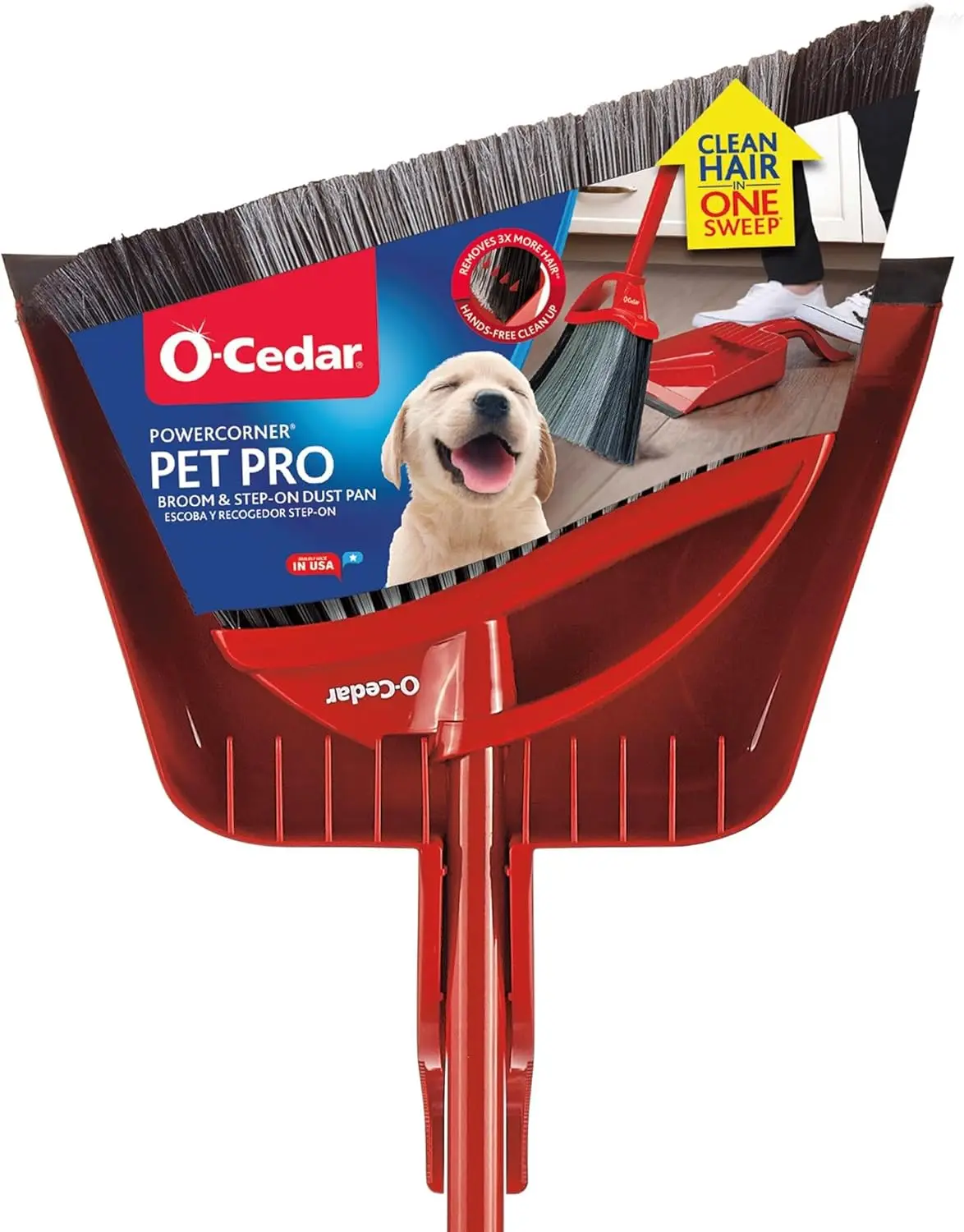 

Pet Pro Broom with Step-On Dustpan | Remove 99% with One Sweep | Removes 3 Times More Pet Hair | Quiet Cleaning Tool for Cat and