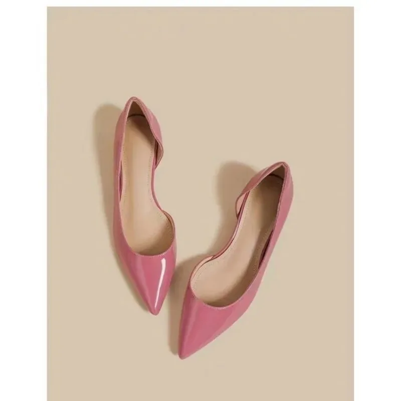 French-style Pointed Sexy Side-cut Single Shoes for Women 2026 New Elegant Work Shoes with Hidden Height Increase and Flat Sole