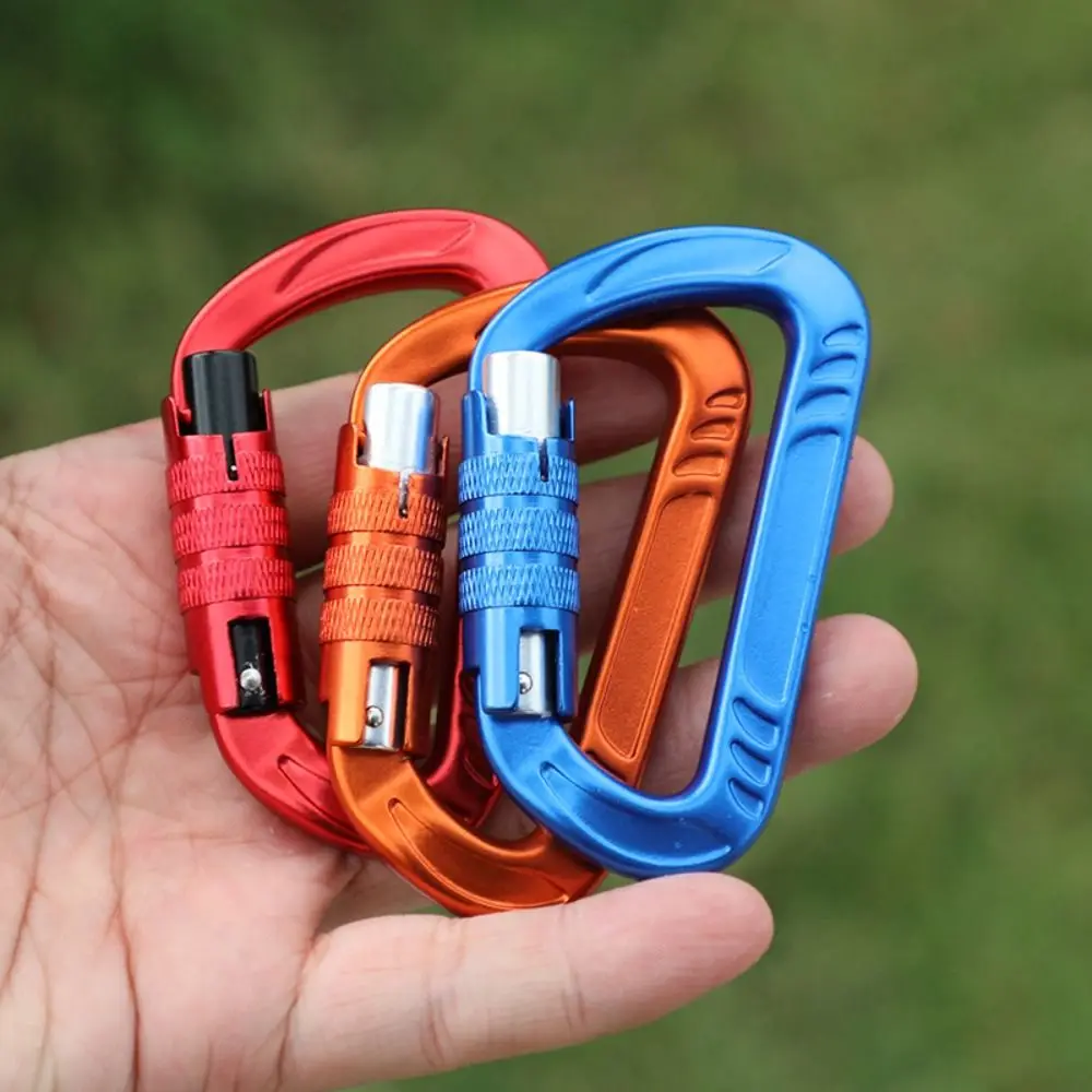 

7075 Aviation Aluminum Safety Auto Lock Buckle D-shaped 12KN Professional Carabiner Durable Electrophoresis