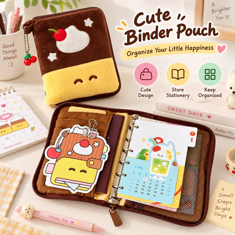 1/2Pcs Cute Pudding Color-block Plush Coin Purse Portable CCD Camera Passport Card Storage Bag