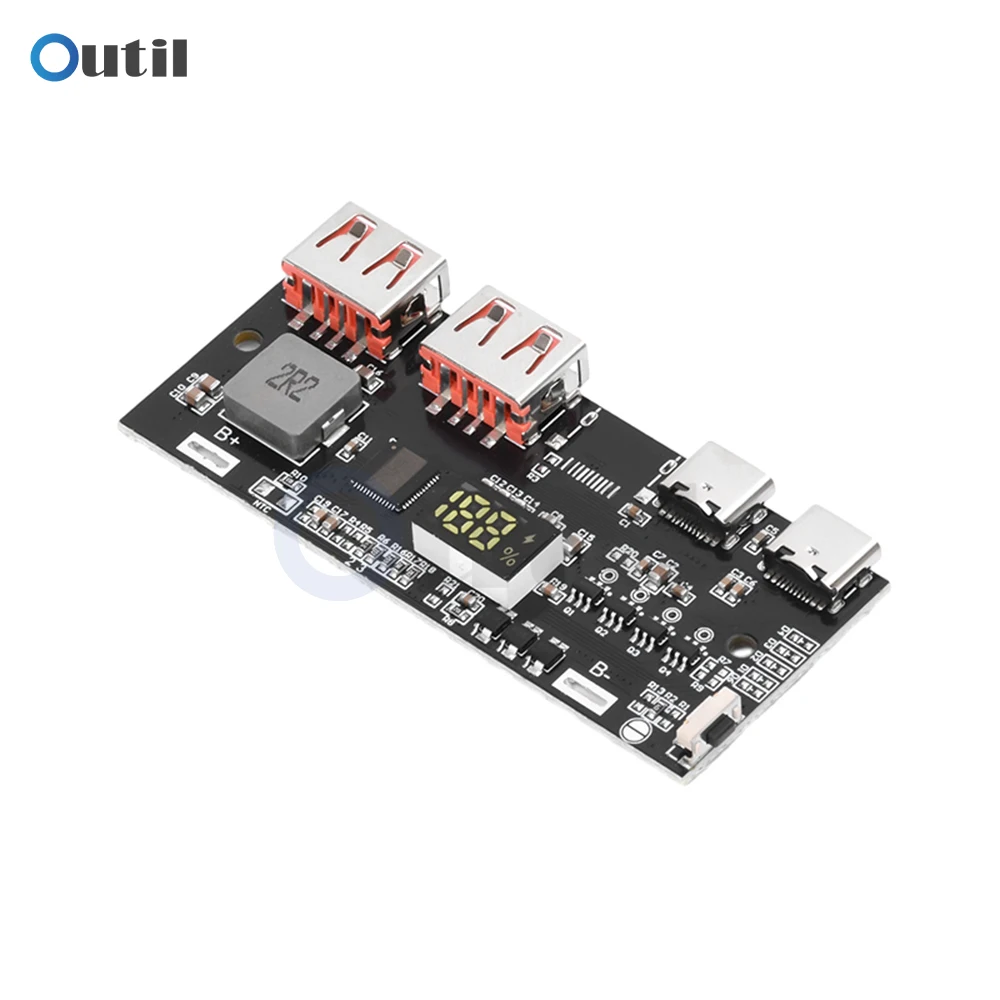 22.5W Power Bank Board QC4.0PD3.0 Fast Charging Mobile Power Module Supports VOOC Lithium Iron Phosphate DIY Circuit Board