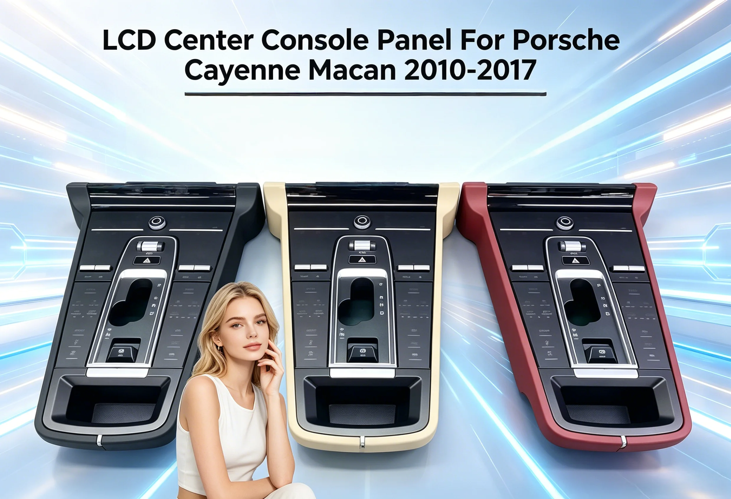 LCD Center Console Panel For Porsche Cayenne Macan 2010-2017 Car Saddle Accessories Full Touch Air Condition Control Upgrade