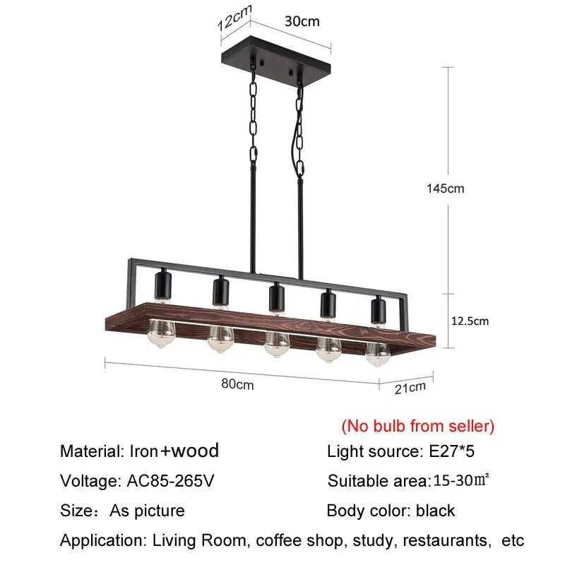 Vintage American Loft przemysłowa lampa wisząca żelazna sztuka salon restauracja/bar sklep odzieżowy 5-głowicowa lampa wisząca E27