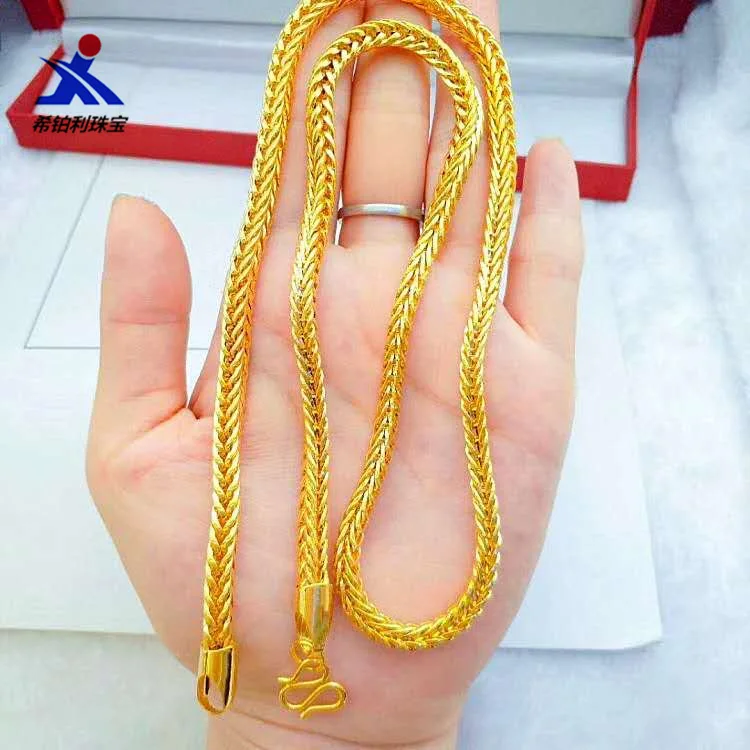

24K Gold Snake Bone Chain Necklace Men's AU999 - Seamless links, warm luster, hypoallergenic, for tough & elite styles