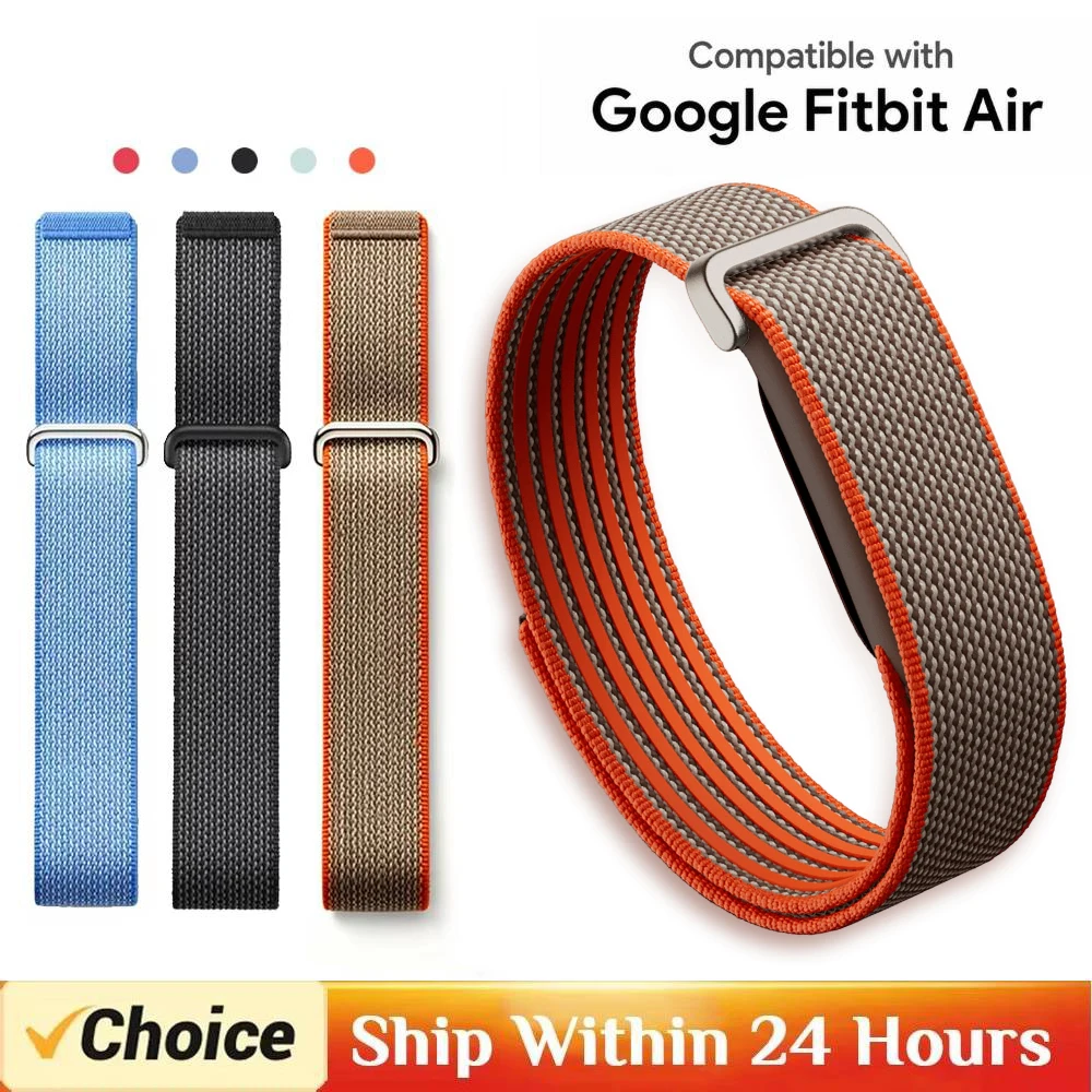 In Stock For Google Fitbit Air Nylon Watch Strap Magic Tape Strap Loop Wristband Sport Nylon Braided Watch Strap Holiday Gift