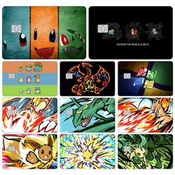 Anime Credit Card Skin Stickers Pocket Monsters Sticker for VISA Card Bank Bus Subway Access Card Decoration No Adhesive Residue