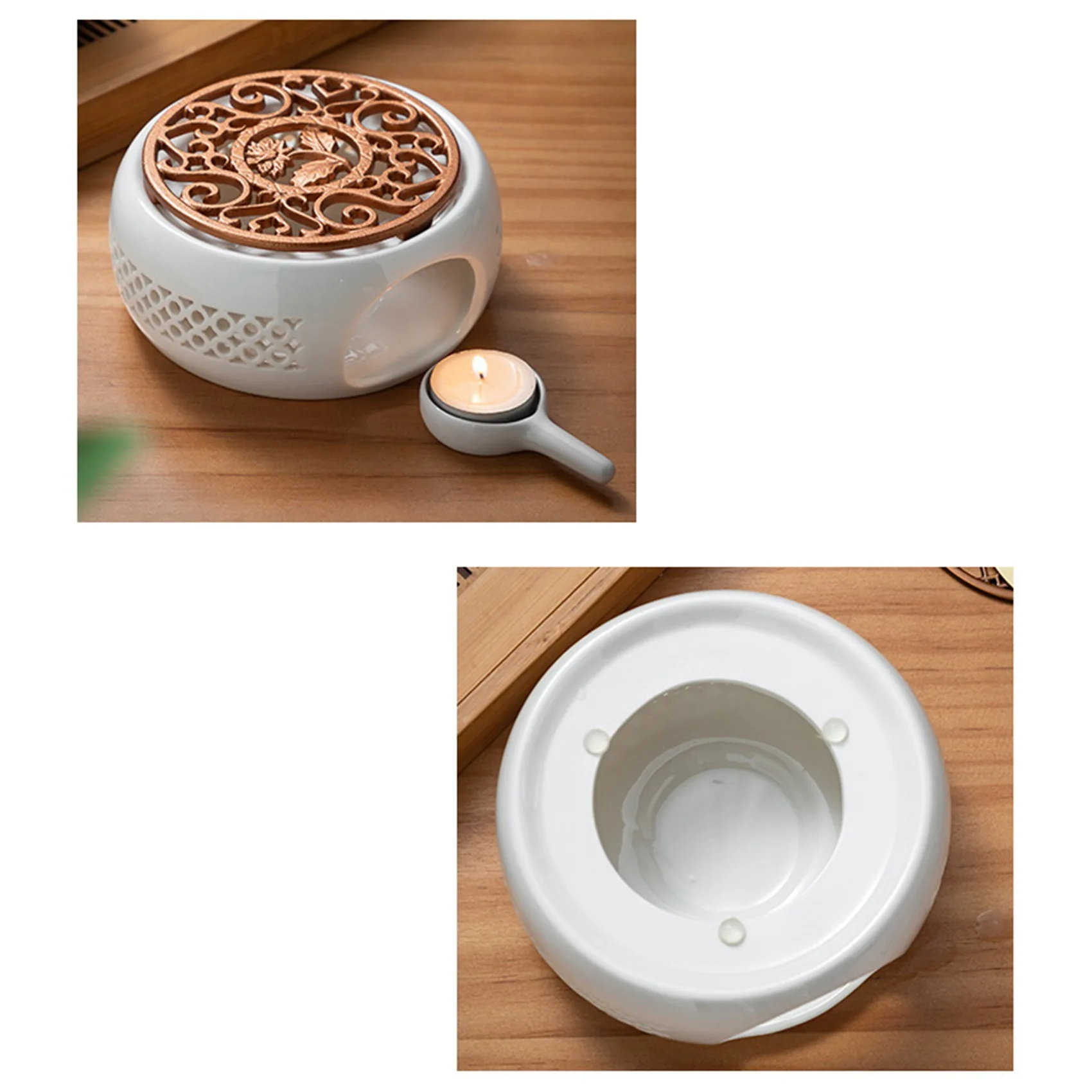 Ceramic Teapot Warmer Holder Base Tea Warmer Insulation Base Tea Coffee Water Warmer Candle Heating Base Holder