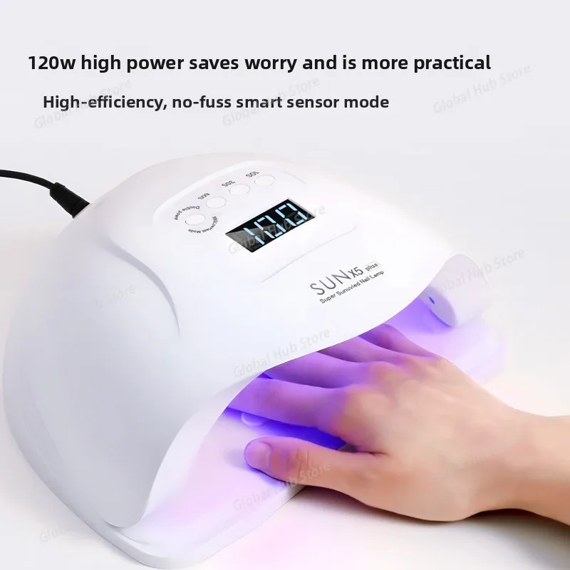Nail Light, Quick-drying Light Therapy Lamp, 120W High-power Induction Ultraviolet Lamp, No Black Hand, Nail Salon Baking Light