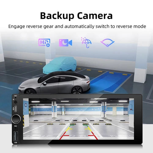 Imagen 2 del producto ANYFAR 6,86 ""1280*480 1 Din reproductor MP5 Radio de coche inalámbrico Carplay Android Auto reproductor Multimedia 1Din FM Auto Radio estéreo