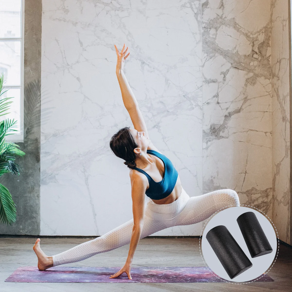 

2pcs Yoga Column Massager High-Density Muscle Roller Therapy Deep Tissue Massage Spinal Stabilization Back Legs Arms Relief