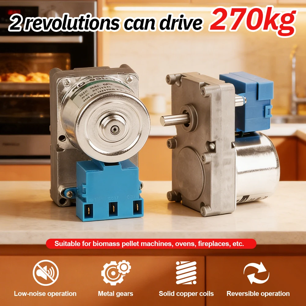 AC Synchronous Gear Motor High Torque Low Speed Motor for Biomass Pellet Stove, Industrial Feeding Systems & Heating Appliances