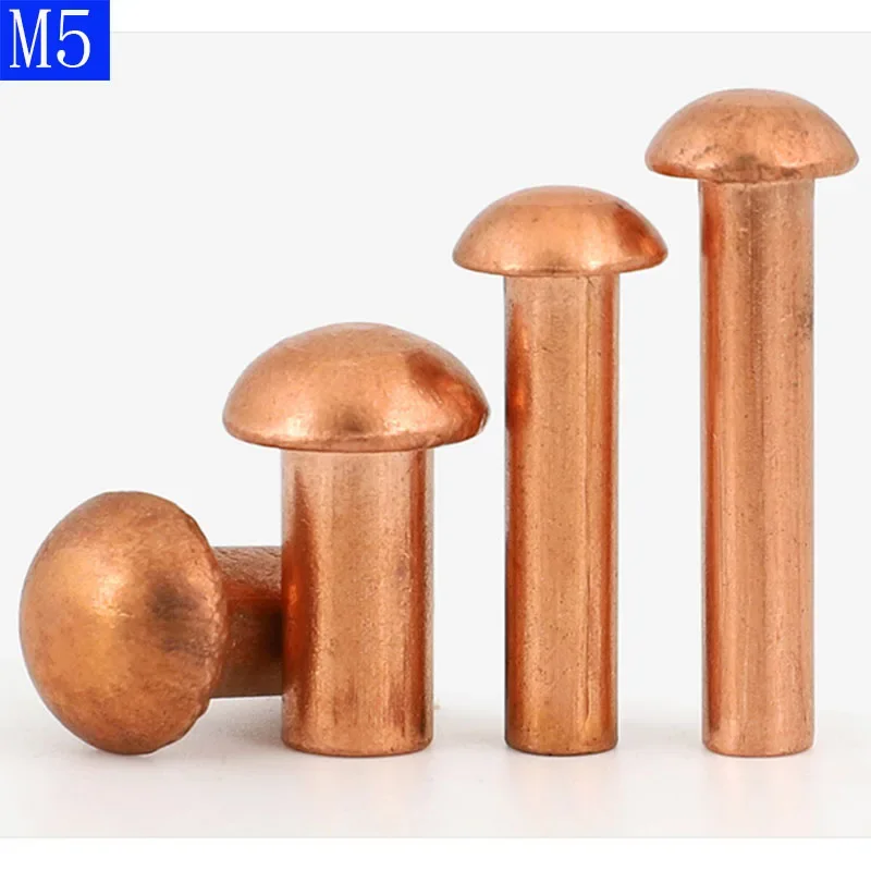 M5 Button Round Head Solid Copper Rivet Knurled Rivet Nut Inser nuts