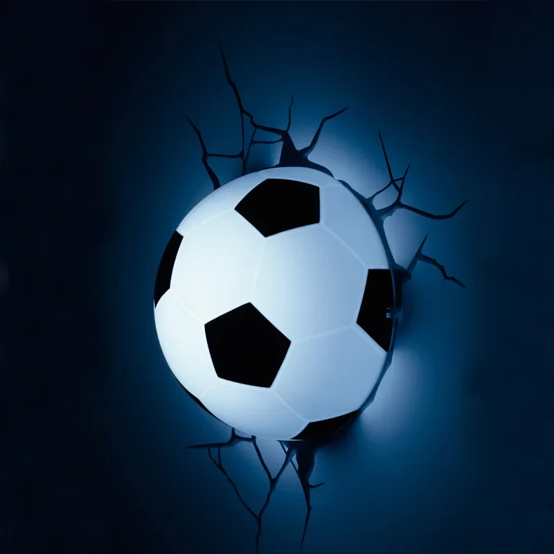 Imagem -05 - Embutido 3d Night Light Futebol Embutido Luz Decoração Bedhead Parede Atmosfera Novo e Único 3d