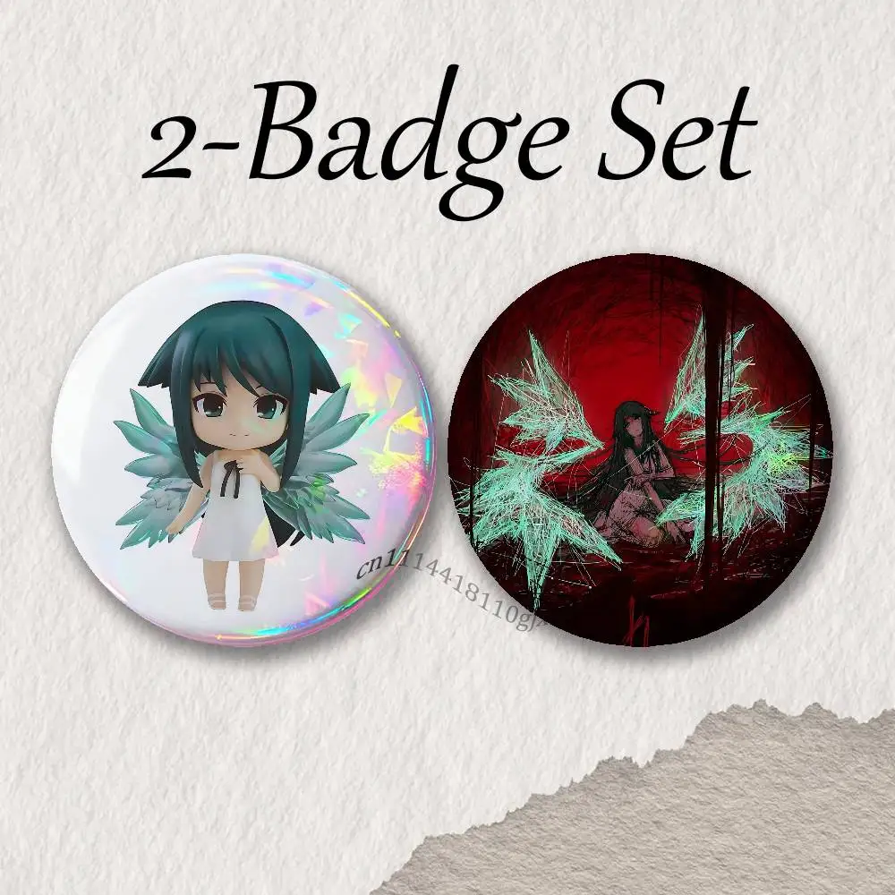 The S-Song Of S-Saya 2-piece set Pins Backpack Clothes Jewelry Accessories Cartoon Round Brooch Button Badge Gifts