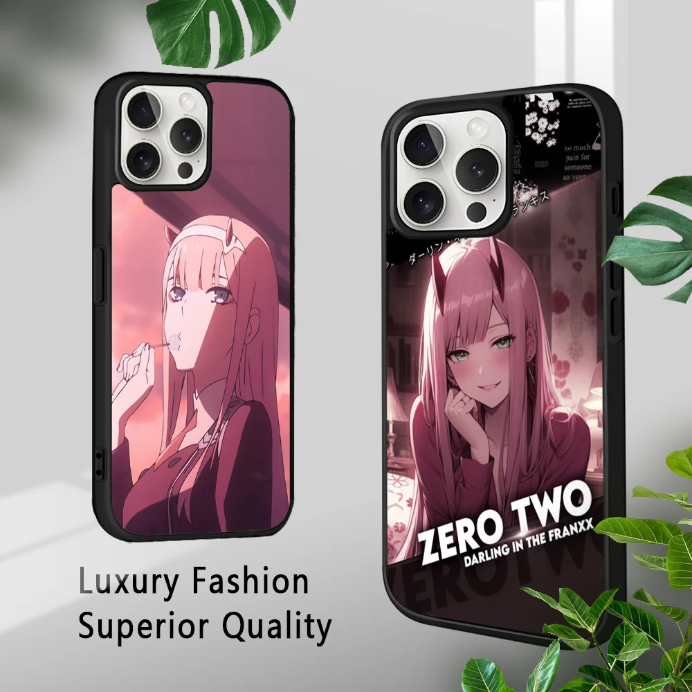 Anime DARLING FRANXX zero two Phone Case For iPhone 16 15 14 13 12 11 Pro Xs Max Mini Plus Celulares Hard Funda