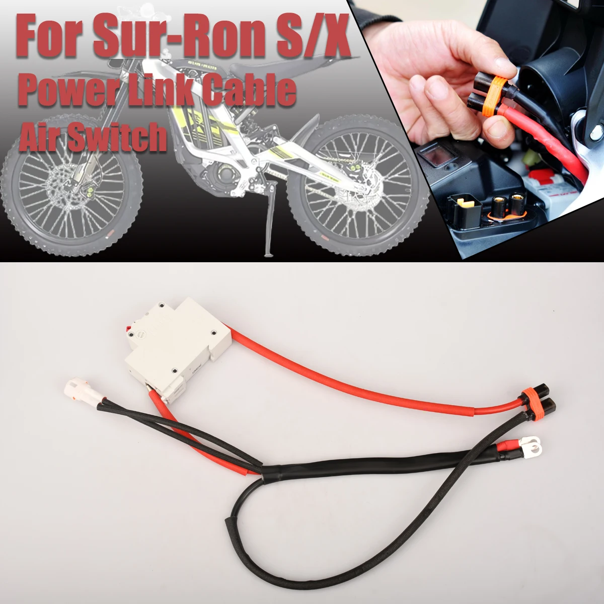 

For Sur-ron Light Bee S X Original Version Power Cables Air Switch Power-Off Switch Electric Off-Road Motorcycle Accessories