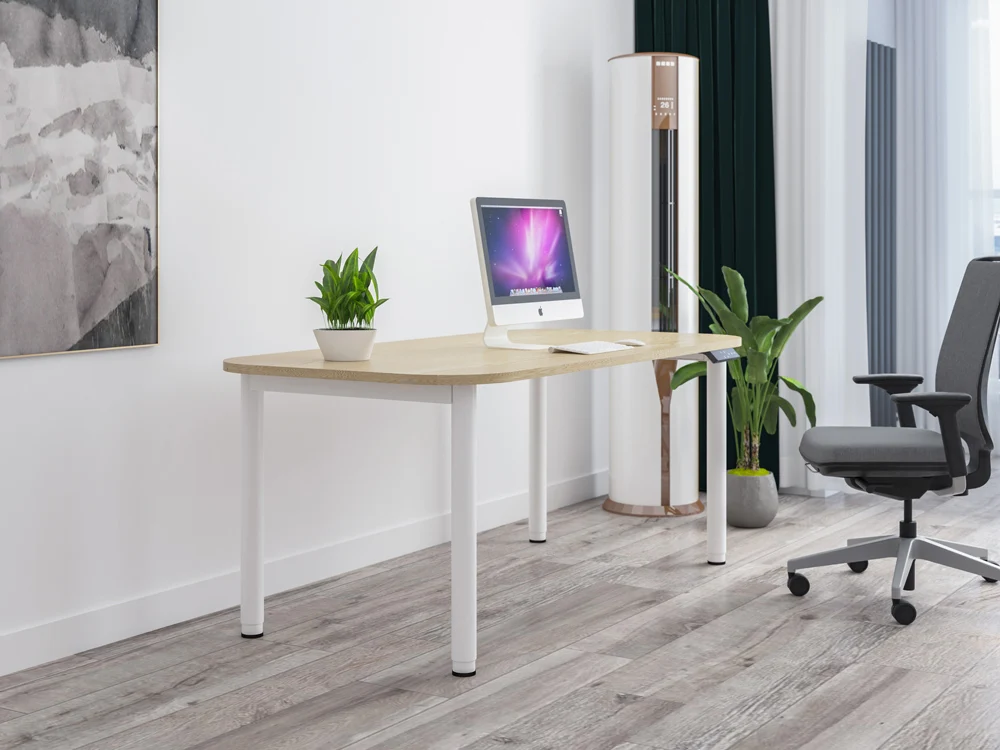 Ergonomic Modern Standup Office Table Sit Stand Desk Dual Motor Standing 4-Legs Desk Electric Height Adjustable Desk Frame