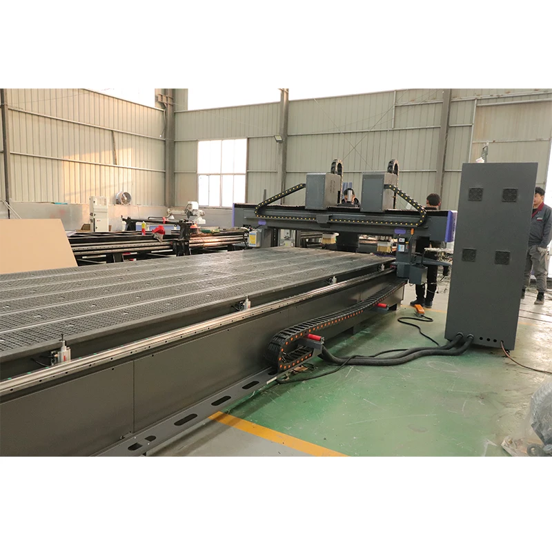 Ferramentas de trabalho de madeira cnc roteador de ferramenta automática máquina para madeira acrílico pvc corte com duplo 9.0kw hqd eixo