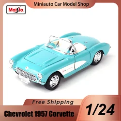 New Product In Stock Maisto 1:24 Chevrolet 1957 Corvette Alloy Miniature Diecast Model Chevrolet intage vintage car Toys Gift