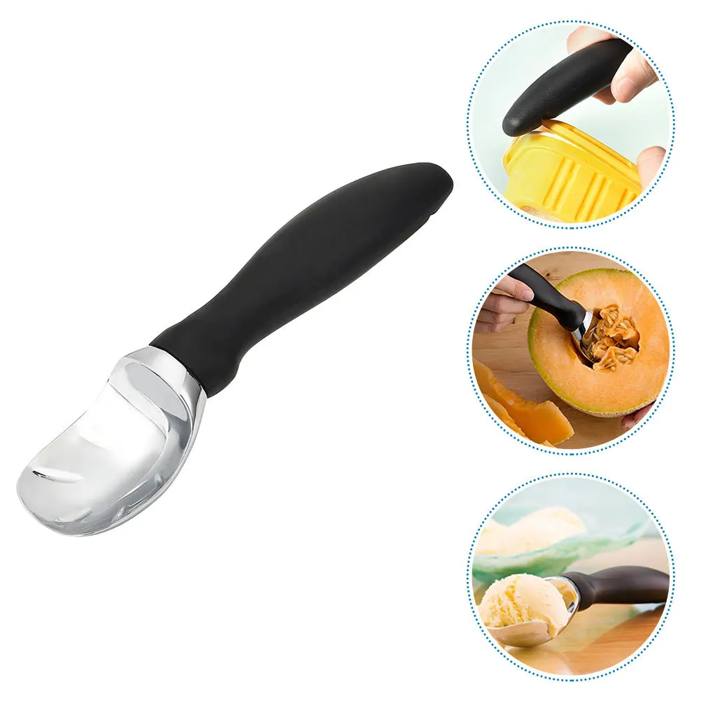 

Fruit Scooper Ice Cream Watermelon Stainless Steel Black PP Ball Maker Kitchen Tool Scoop Melon Cookie Dessert