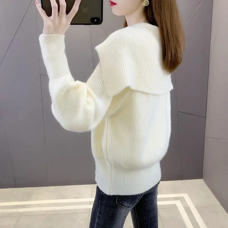 ผู้หญิงใหญ่Lapel Zipperถักเสื้อสเวตเตอร์ถัก,เสื้อแขนยาว,หลวมสั้นเสื้อ,แฟชั่นฤดูร้อนฤดูใบไม้ร่วง,ใหม่,2025