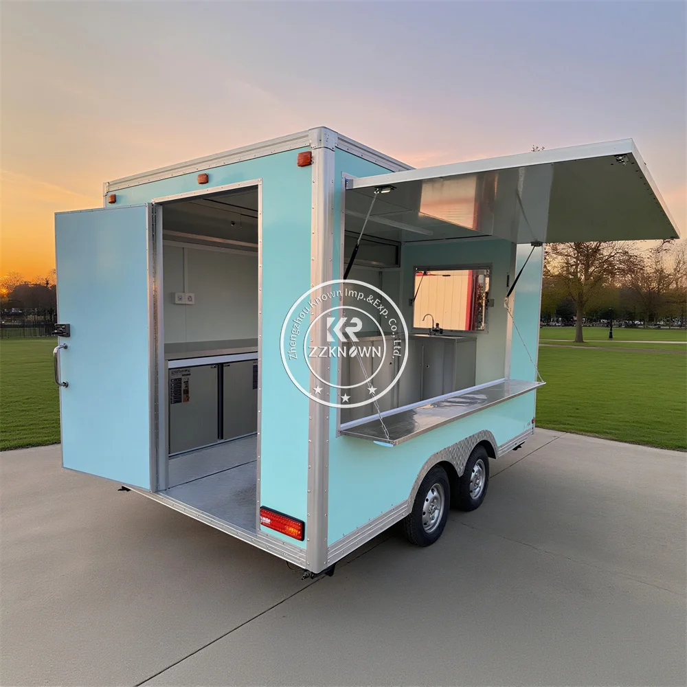

Custom Street Ice Cream Cart Outdoor Mobile Food Trailer Concession Coffee Kiosk Food Truck Trailer With Kitchen