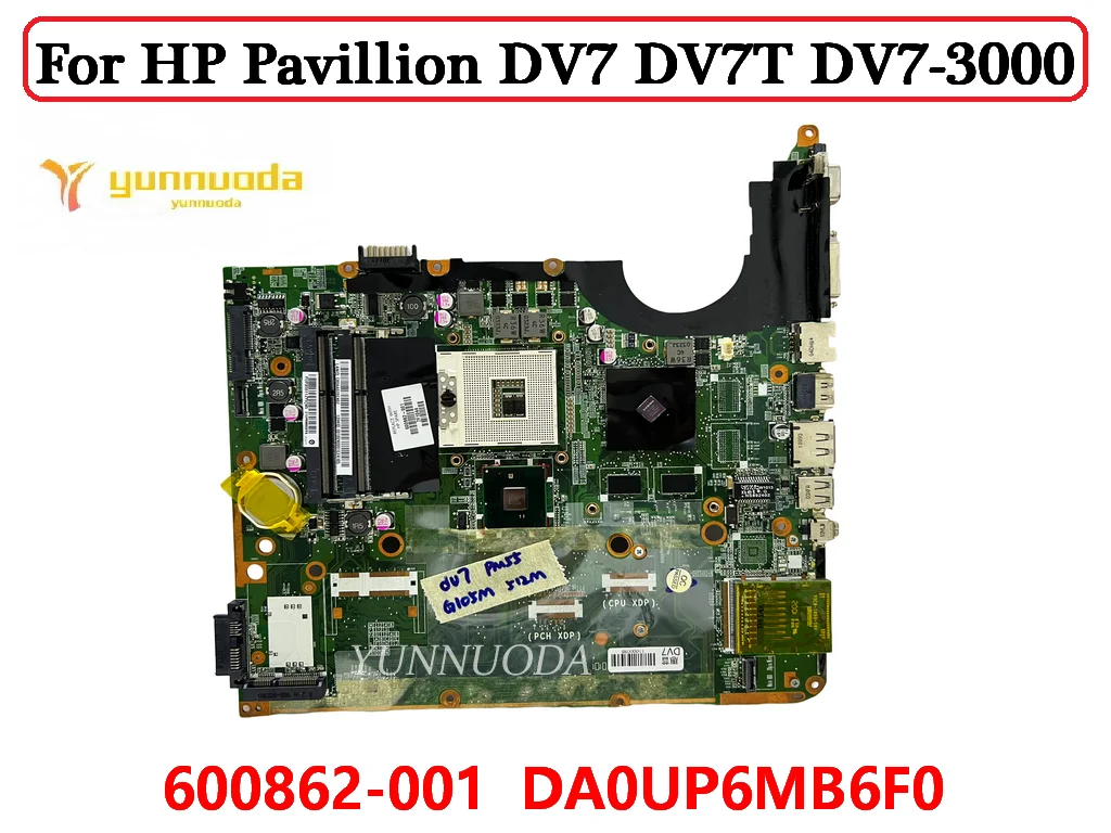 Original For HP Pavillion DV7 DV7T DV7-3000 Laptop Motherboard 600862-001  DA0UP6MB6F0 DDR3 PM55 100% Tested Free Shipping