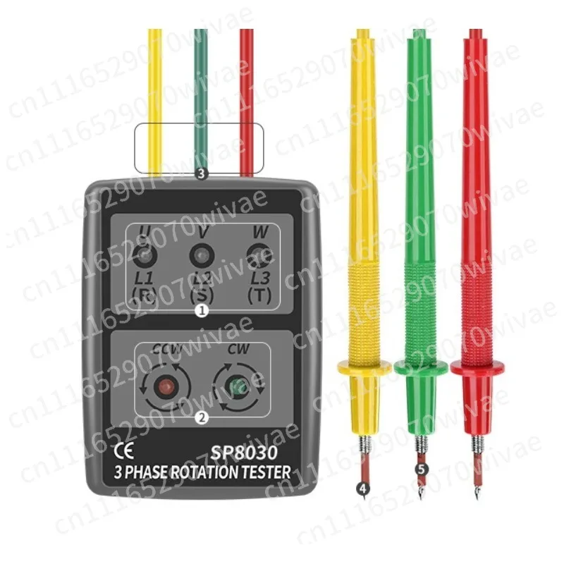 Three-phase alternating current phase meter phase detector sequence tester 600V SP8030/