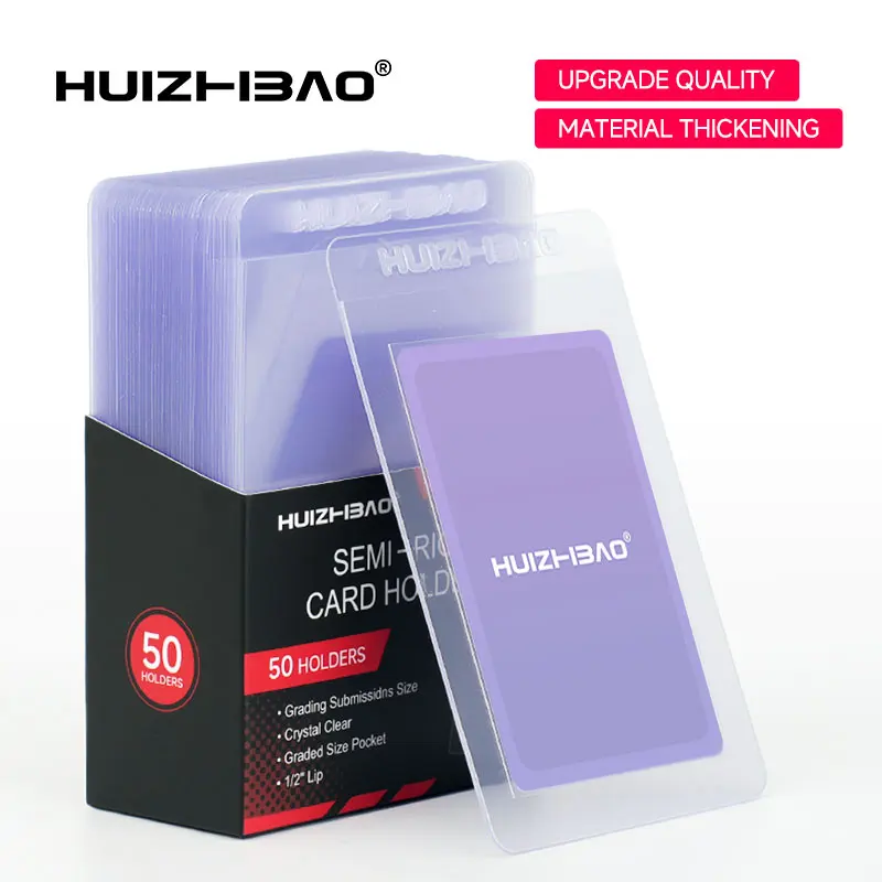

50pcs Semi Rigid Card Holders - Sleeves Fit Standard Grading Cards Baseball Cards for Graded Card Submittions Thicker material