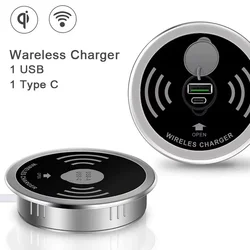 QI 3 in 1 무선 충전기, Buld in C 타입 USB 포트, 빠른 무선 내장 충전기, 아이폰 11 13 에어팟 샤오미