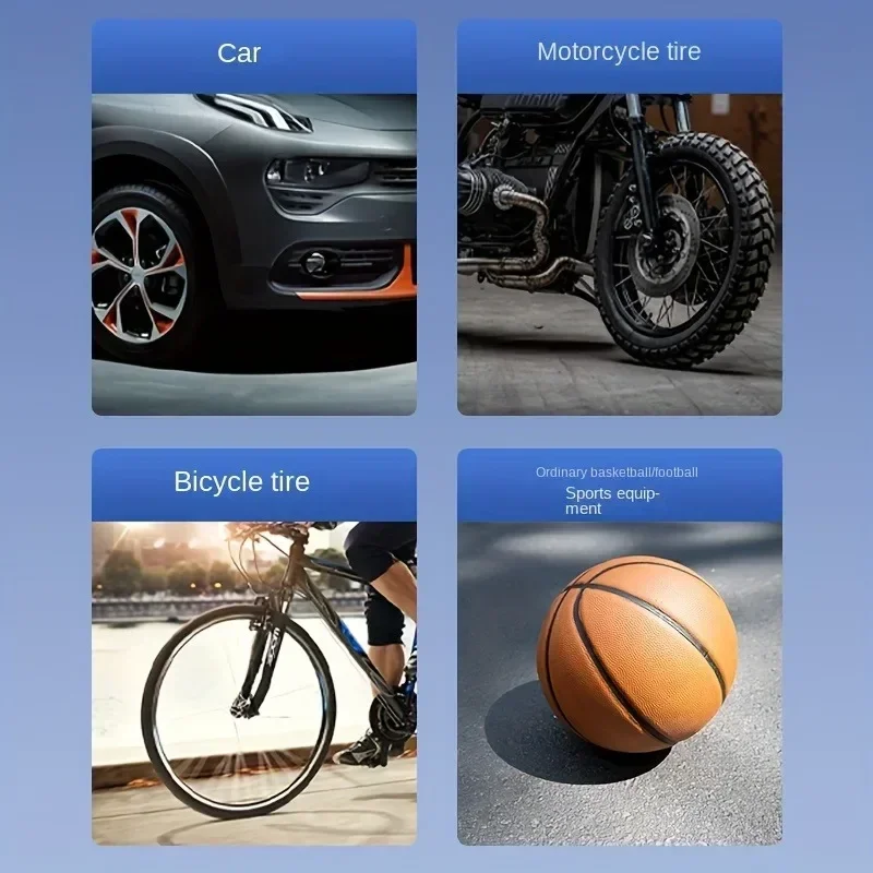 Car Air Pump Portable Tire PumpCar Wireless Pneumatic Air Pump Tire Air Pump Rechargeable With LED Emergency Light