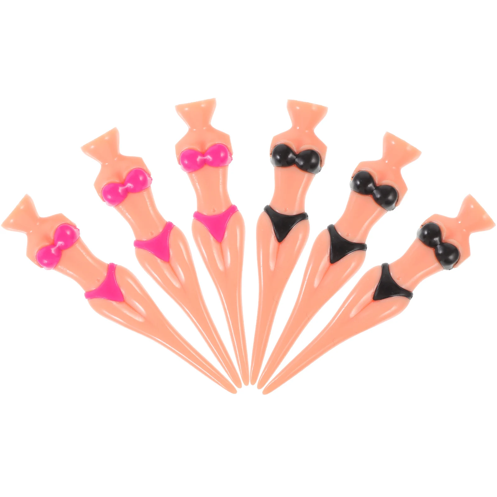 

6pcs Golf Tees Shape Durable Plastic Ball Holders for Training Practice Courses Golf Accessories Short Tees