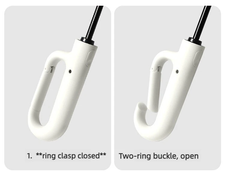 Ring-Schnallen-Design 20-Rippen Vollautomatischer Regenschirm für Herren Faltbarer Extra Großer Starker Sonnenschutz Doppelschirm für Damen – Detail 8