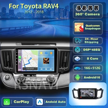 Radio samochodowe Plug and Play Android 16 Carplay Auto do Toyota RAV4 2012-2018 Autoradio GPS Stereo 2din