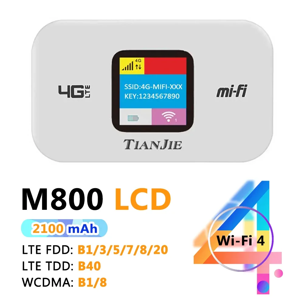 TIANJIE 4G LTE Wifi ルーター USB ポータブルモデム ホットスポット