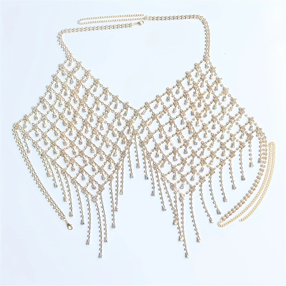 Sexy Sparkling Mesh Crystal Bra Chain Jewelry Women's Fashion Luxury Ball Party Rhinestone Bra Chain Jewelry Body Jewelry
