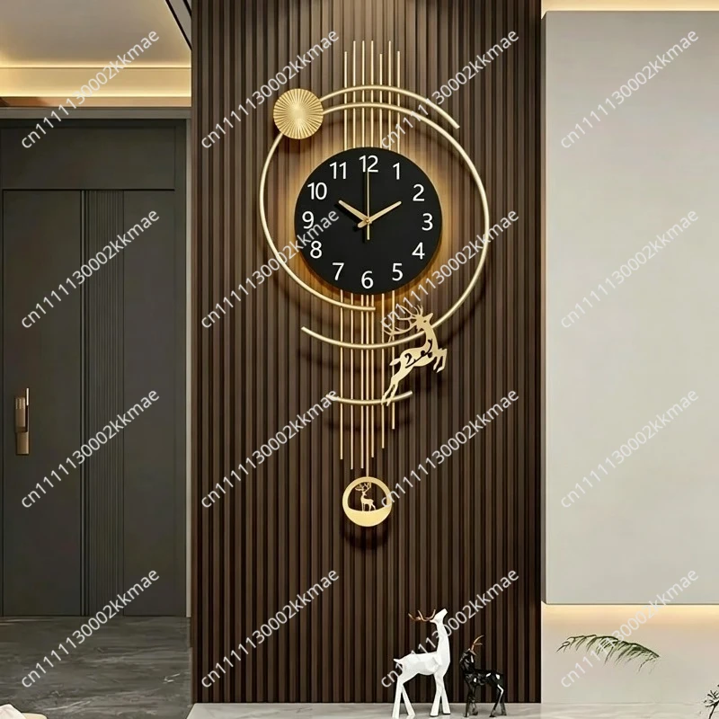 Modern Minimalist Wall Clock for Living Room, Silent Non-Ticking Pendulum Decorative Clock, Elegant Home Decor