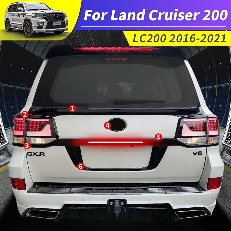 For 2016-2021 Toyota Land Cruiser 200 LC200 Tailgate Body Kit Black Warrior Exterior Decoration Accessories Tailgate Spoiler