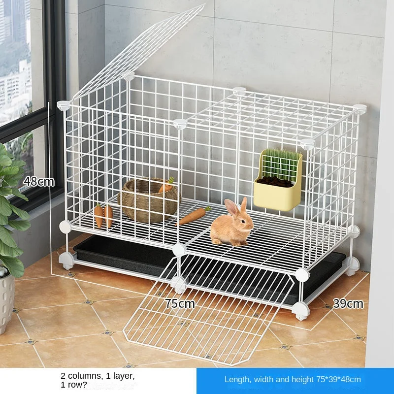 Rabbit cage household small size, first floor, indoor large free space, breeding farm, rabbit breeding, outdoor house,