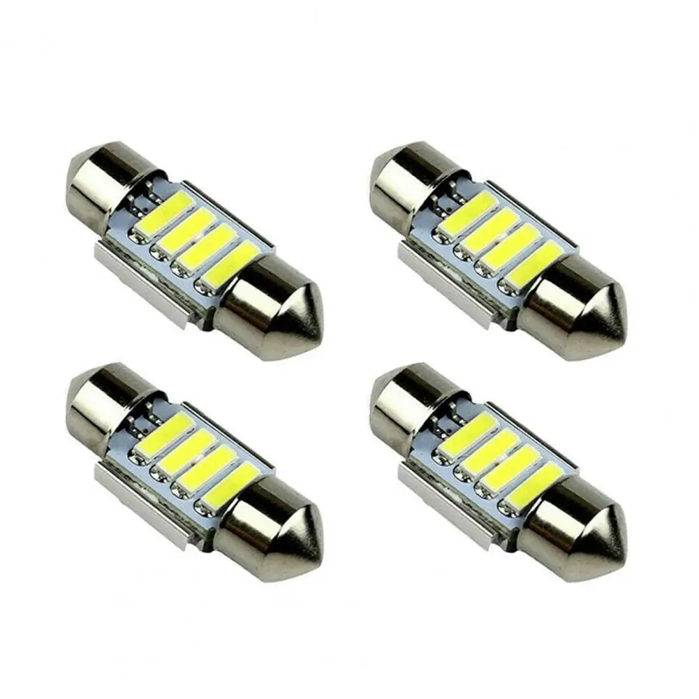 Car Dome Light 4Pcs Useful Easy Installation Eco-friendly Multi-purpose 4LED 31mm Car Dome Light for Dashboard Light