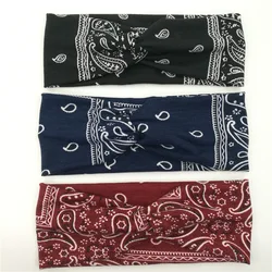 Solid Cross Headbands for Woman New Hairband Print Elastic Sports Yoga Headband Headwear Retro Girls Hair Band Hair Accessories