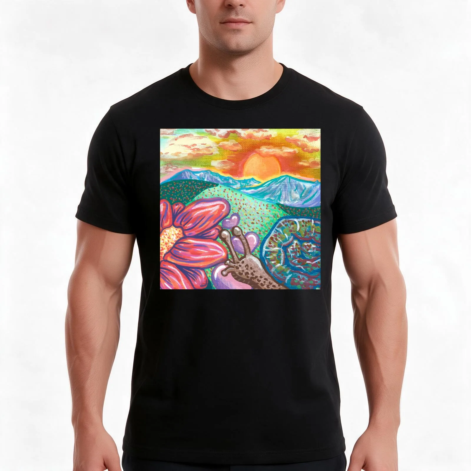 Snail's Afternoon T-Shirt, Summer Casual Cotton Tee, Oversized Streetwear Tops, Vintage Graphic Print, Loose Fit Short Sleeve