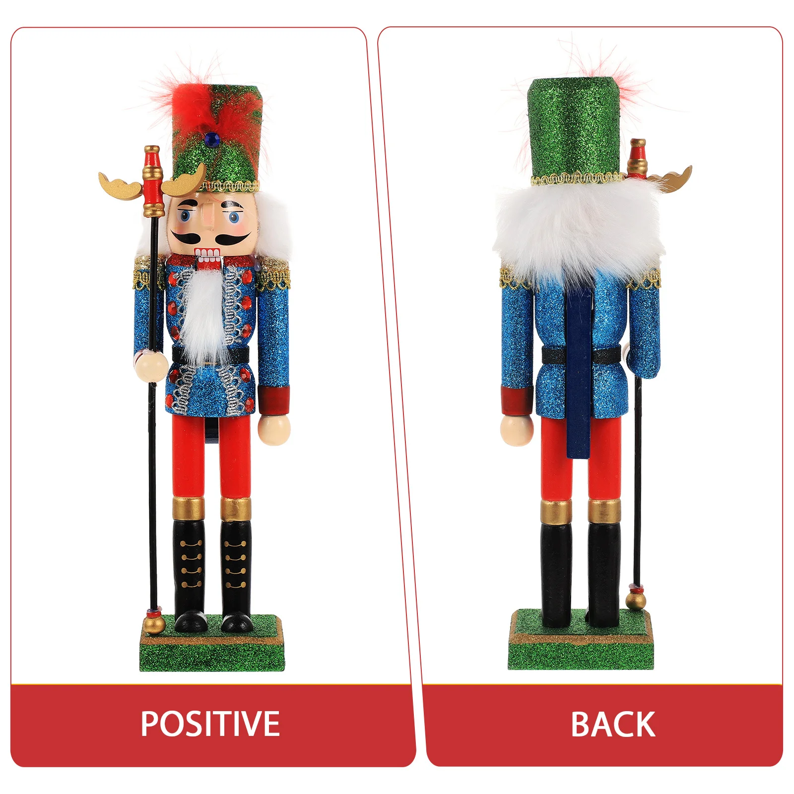 

Wooden Nutcracker Statue Exquisite Realistic Xmas Decoration Desktop Craft Adorable Bedroom Sitting Room Gift Desktop Nutcracker