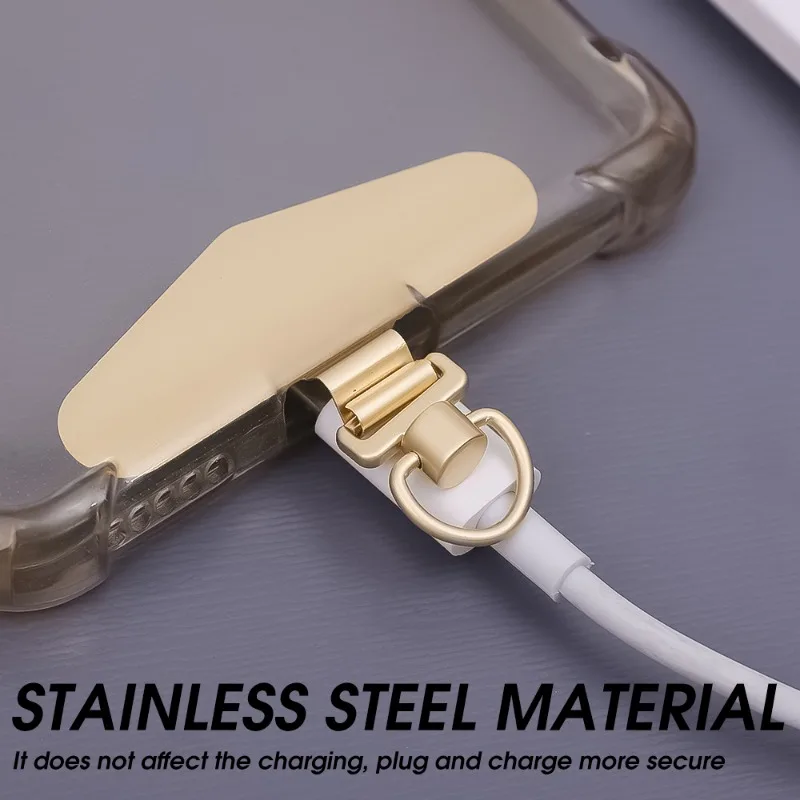 3/1Pcs Stainless Steel Phone Lanyard Patch Mobile Phone Case Connect Clips Rotatable Detachable Phone Strap Tether Pad Gasket