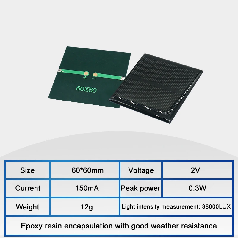 1PC 2V 2.5V Mini Mono/Poly Solar Panel 60mA 80mA 100mA 120mA 130mA 150mA 200mA DIY Solar Cell Module Solar System