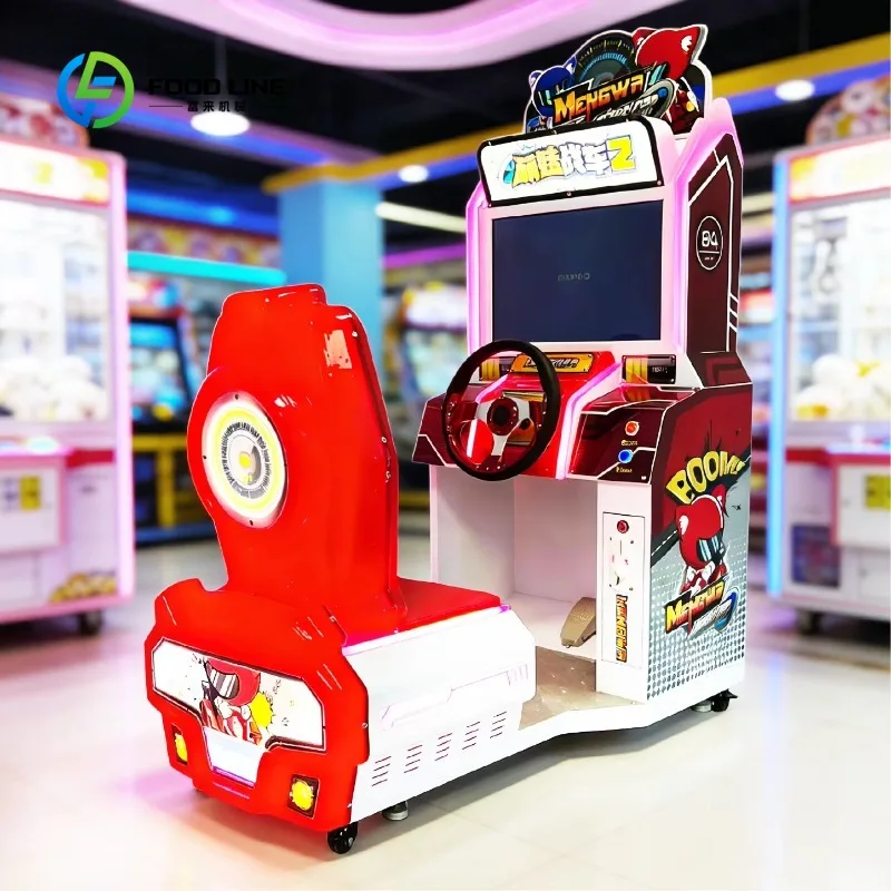 Arcade Simulator Racing Game Machine Coin Operated Customizable Blue Red Kids Racing Car Video Console Equipment Classic Games