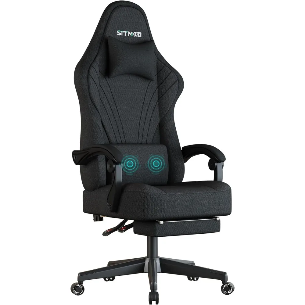 Gaming Chair, Computer Chair with Footrest and Lumbar Support, Ergonomic Big and Tall Gaming Chair, Office Chair with Massage