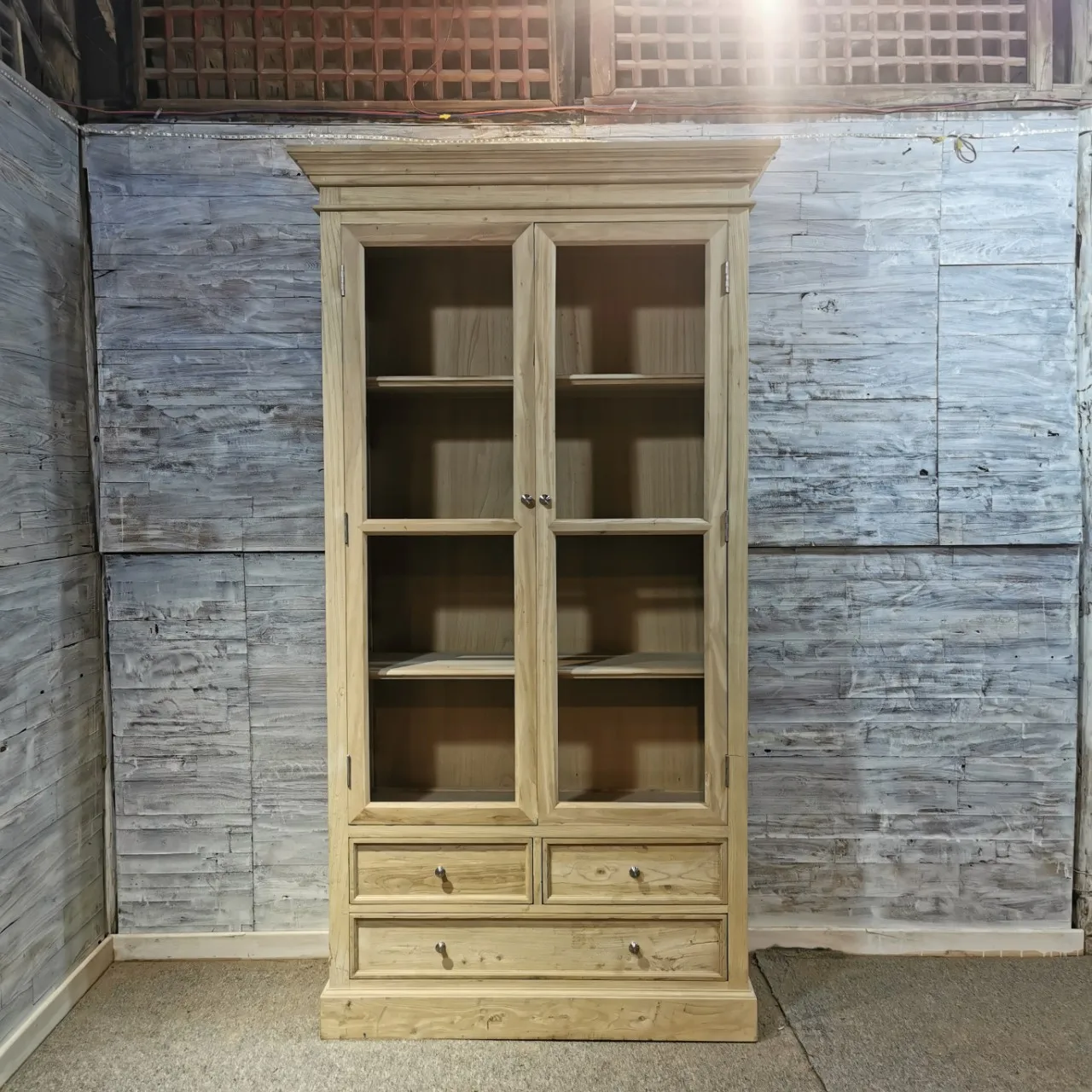 Old elm solid wood dining side cabinet bookcase outer swing frame partition cabinet tenon and mortise structure foreign trade